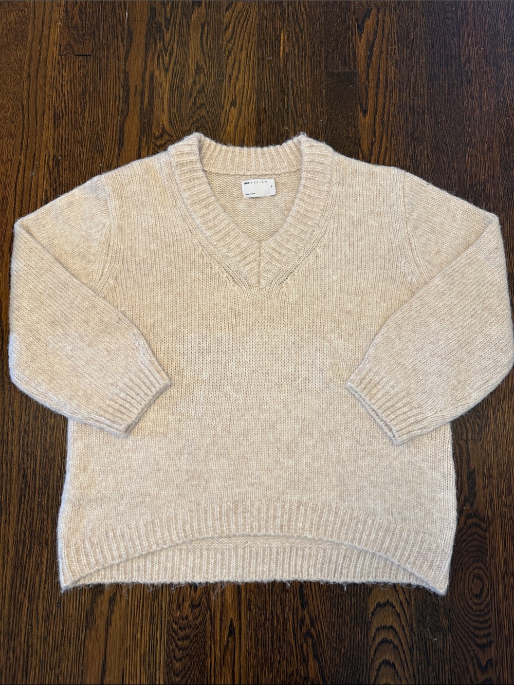Asos Cozy V-Neck Cream Women's Sweater